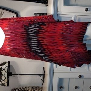 RED embellished blouse 5xl